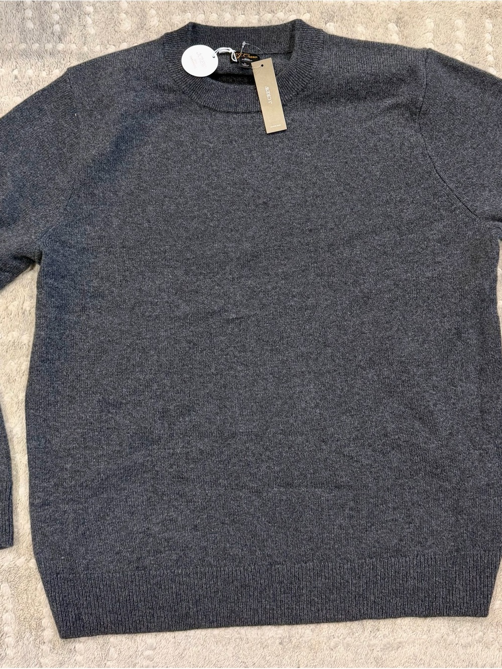 J Crew Cashmere Crewneck Sweater in Charcoal Gray